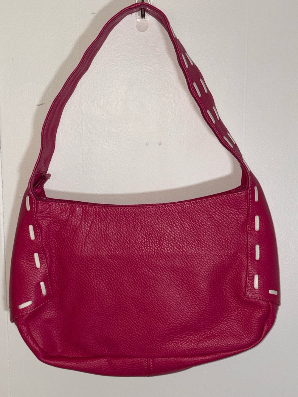 Maurizio Taiuti Hot Pink Leather Hobo Shoulder Bag Made in Italy Y2K